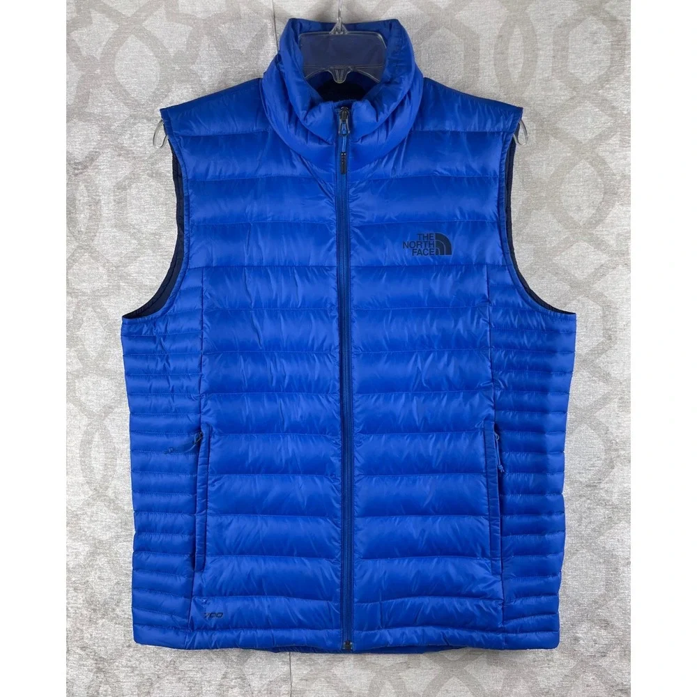 The North Face Aconcagua Puffer Vest Mens Medium Blue Excellent 700-Fill Down